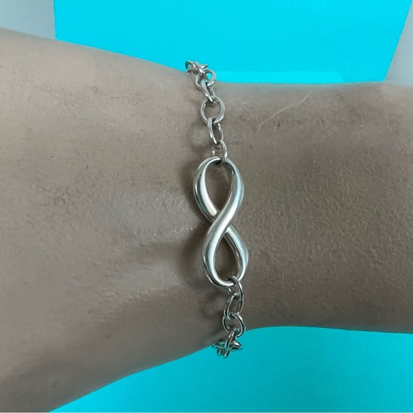 🔴🆑Authentic TIFFANY & CO INFINITY VINTAGE Sterling Silver Link Bracelet 🆑🔴 - Picture 3 of 9